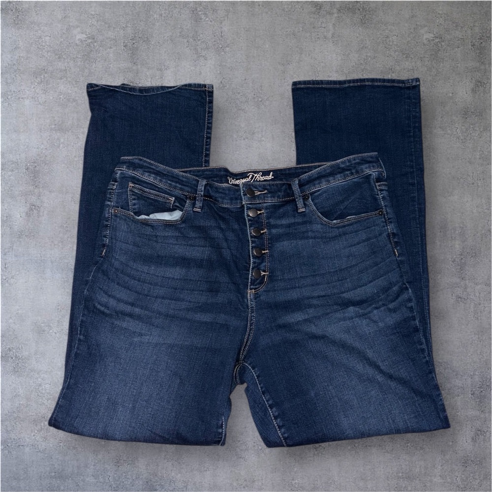Women’s Universal Thread Dark Blue Wide Leg Denim Jeans Size 18